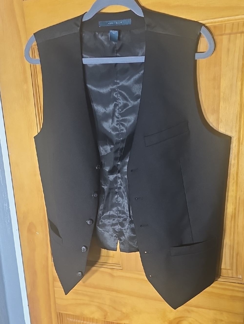 Perry Ellis Black Men's Dress Vest - Satin Back Waistcoat